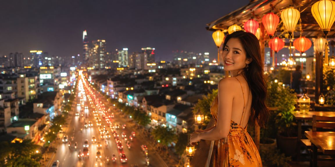 Quang cảnh hội chợ đêm VIP tại TP Hồ Chí Minh sôi động