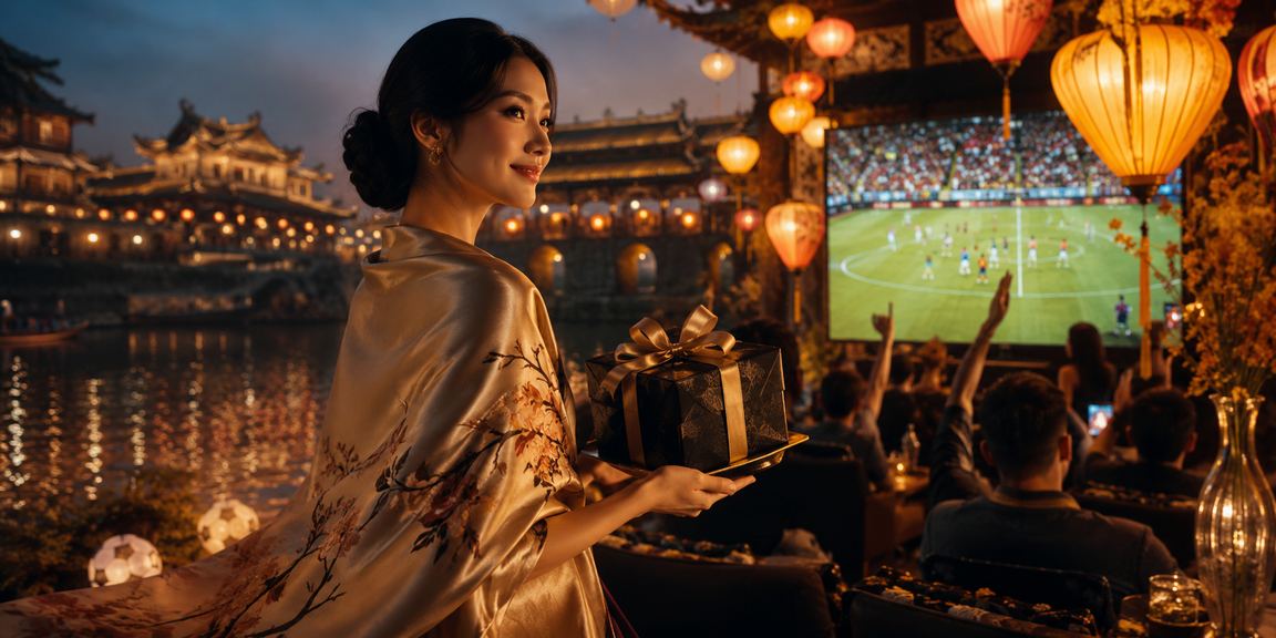 Người hâm mộ theo dõi các kèo bóng đá ở Hội An đêm hội